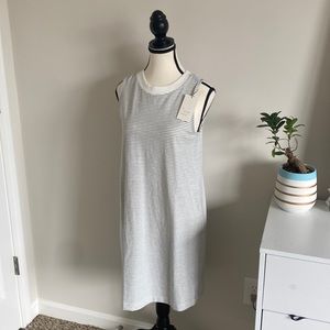 White crew neck t-shirt dress